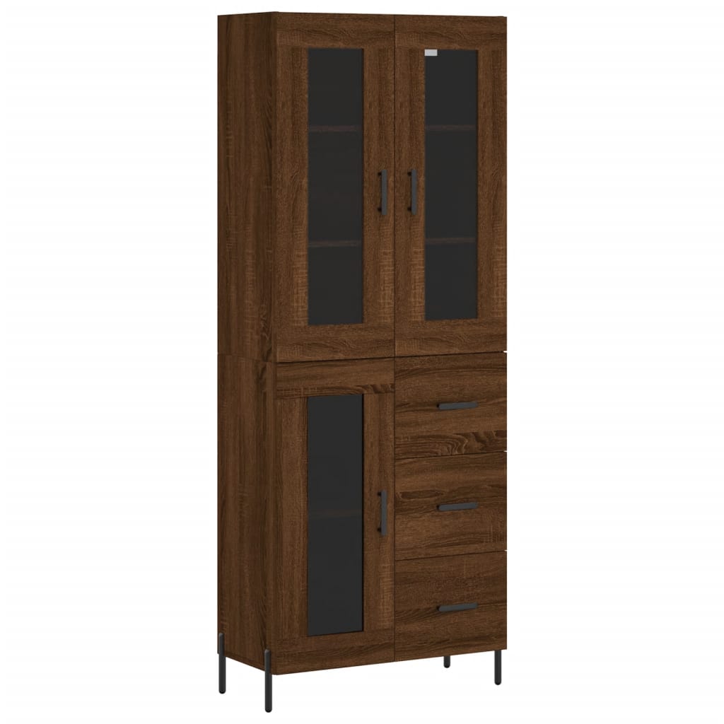 Image Buffet haut Chêne marron 69,5x34x180 cm Bois d'ingénierie | Xios Store SNC vidaXL Xios Store SNC