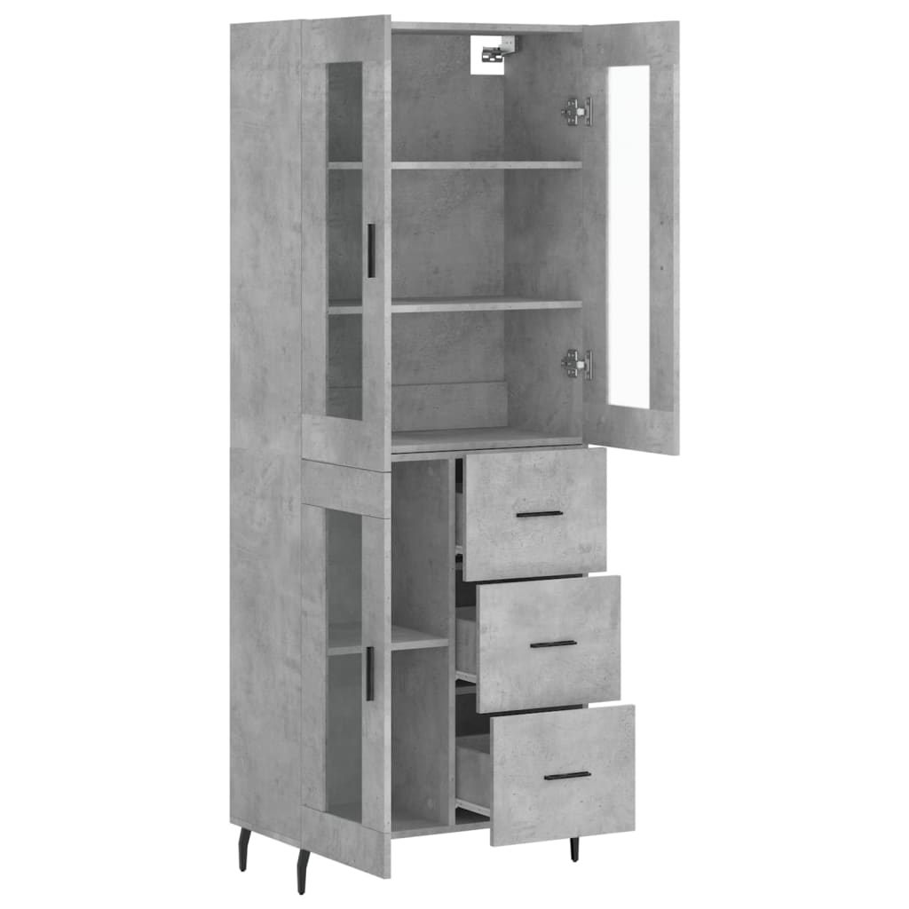 Image Buffet haut Gris béton 69,5x34x180 cm Bois d'ingénierie | Xios Store SNC vidaXL Xios Store SNC