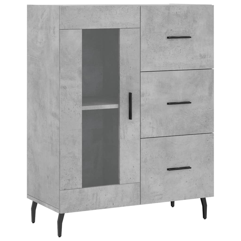 Image Buffet haut Gris béton 69,5x34x180 cm Bois d'ingénierie | Xios Store SNC vidaXL Xios Store SNC