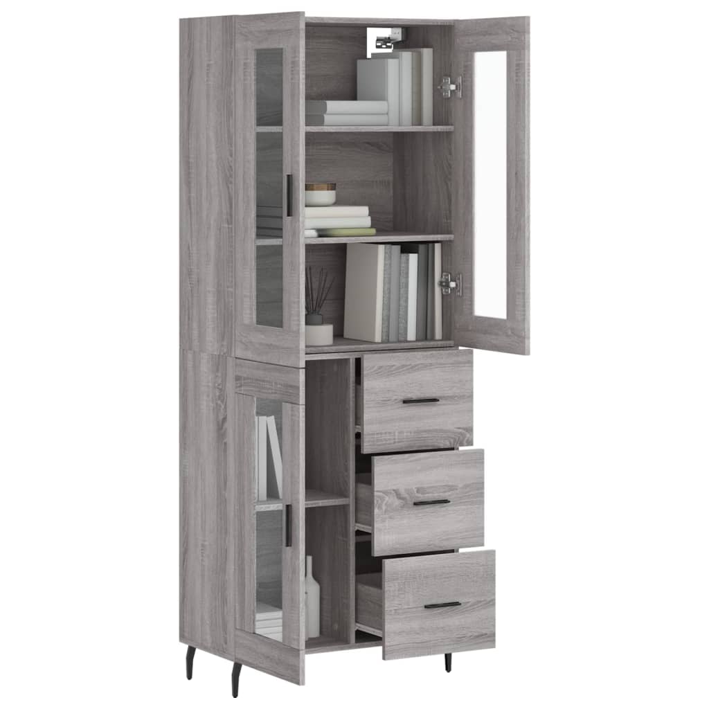 Image Buffet haut Sonoma gris 69,5x34x180 cm Bois d'ingénierie | Xios Store SNC vidaXL Xios Store SNC