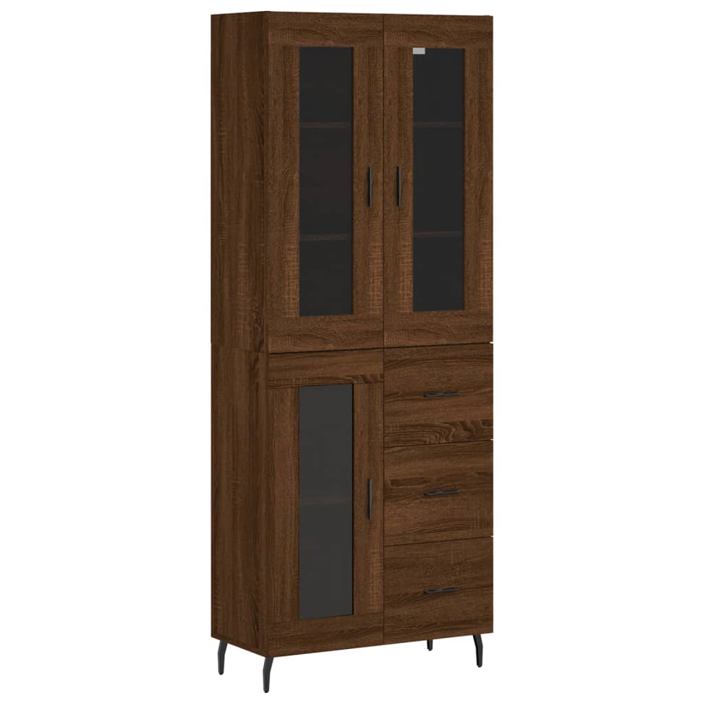 Image Buffet haut Chêne marron 69,5x34x180 cm Bois d'ingénierie | Xios Store SNC vidaXL Xios Store SNC