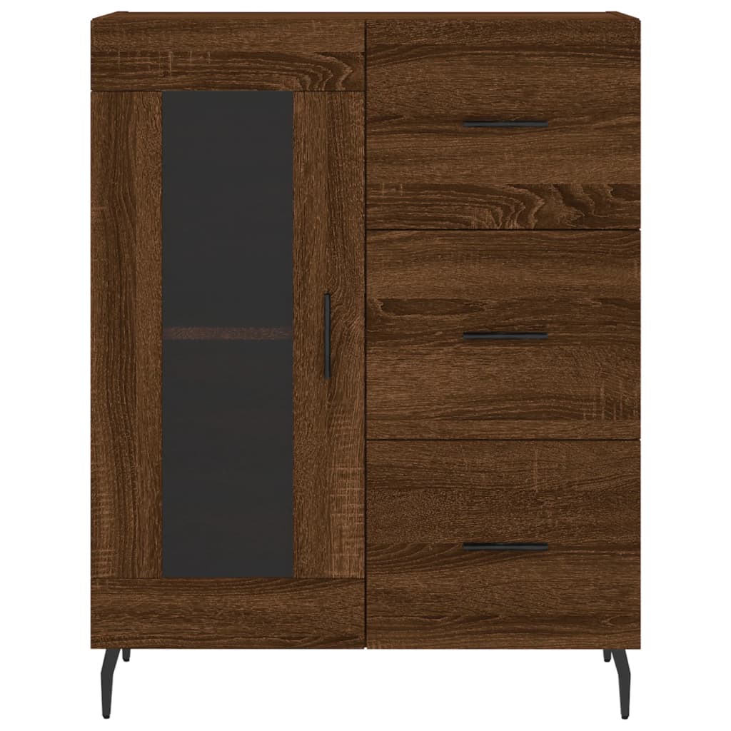 Image Buffet haut Chêne marron 69,5x34x180 cm Bois d'ingénierie | Xios Store SNC vidaXL Xios Store SNC