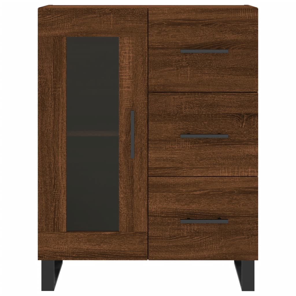 Image Buffet haut Chêne marron 69,5x34x180 cm Bois d'ingénierie | Xios Store SNC vidaXL Xios Store SNC