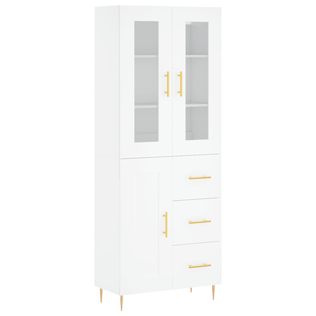 Image Buffet haut Blanc 69,5x34x180 cm Bois d'ingénierie | Xios Store SNC vidaXL Xios Store SNC