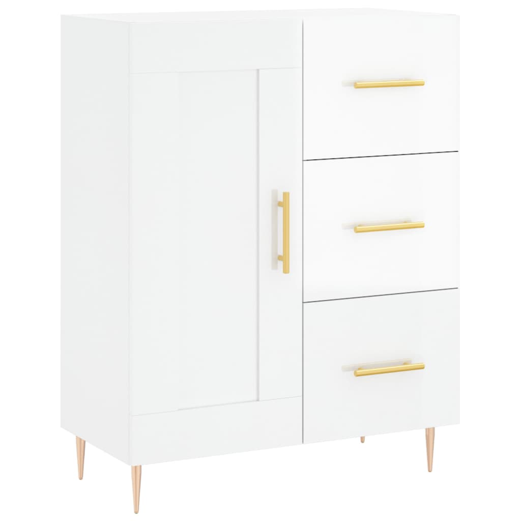 Image Buffet haut Blanc brillant 69,5x34x180 cm Bois d'ingénierie | Xios Store SNC vidaXL Xios Store SNC