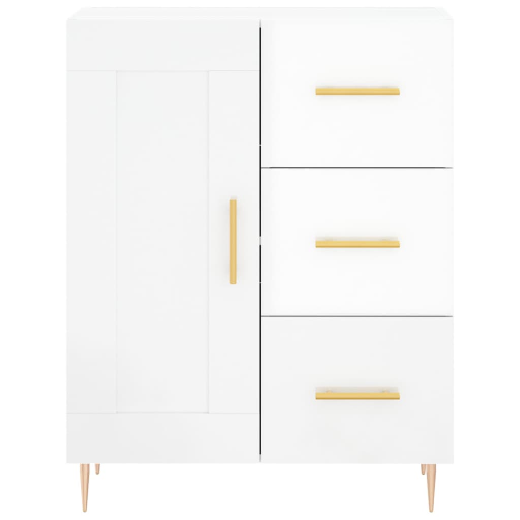 Image Buffet haut Blanc brillant 69,5x34x180 cm Bois d'ingénierie | Xios Store SNC vidaXL Xios Store SNC