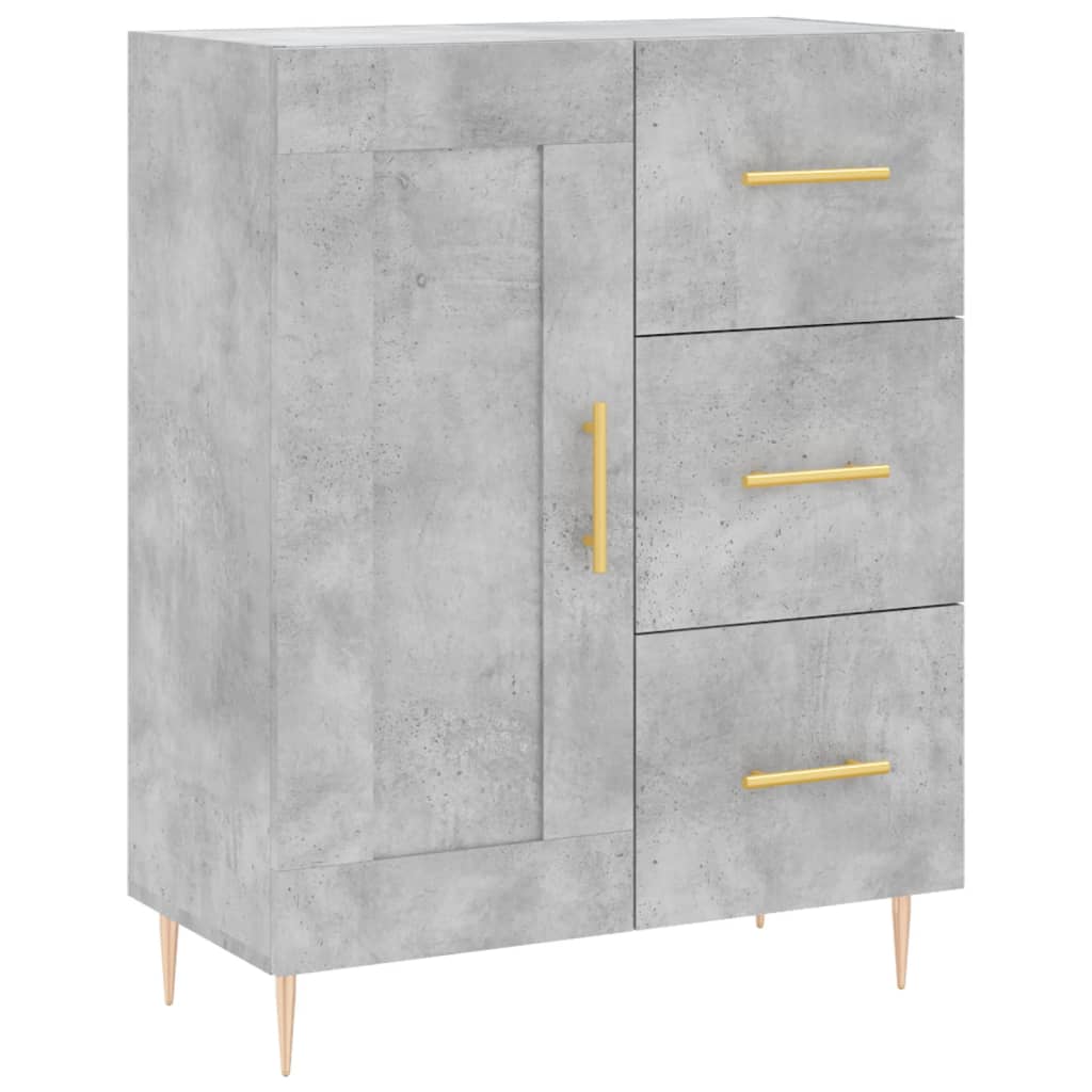 Image Buffet haut Gris béton 69,5x34x180 cm Bois d'ingénierie | Xios Store SNC vidaXL Xios Store SNC