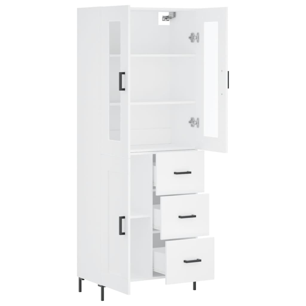 Image Buffet haut Blanc 69,5x34x180 cm Bois d'ingénierie | Xios Store SNC vidaXL Xios Store SNC