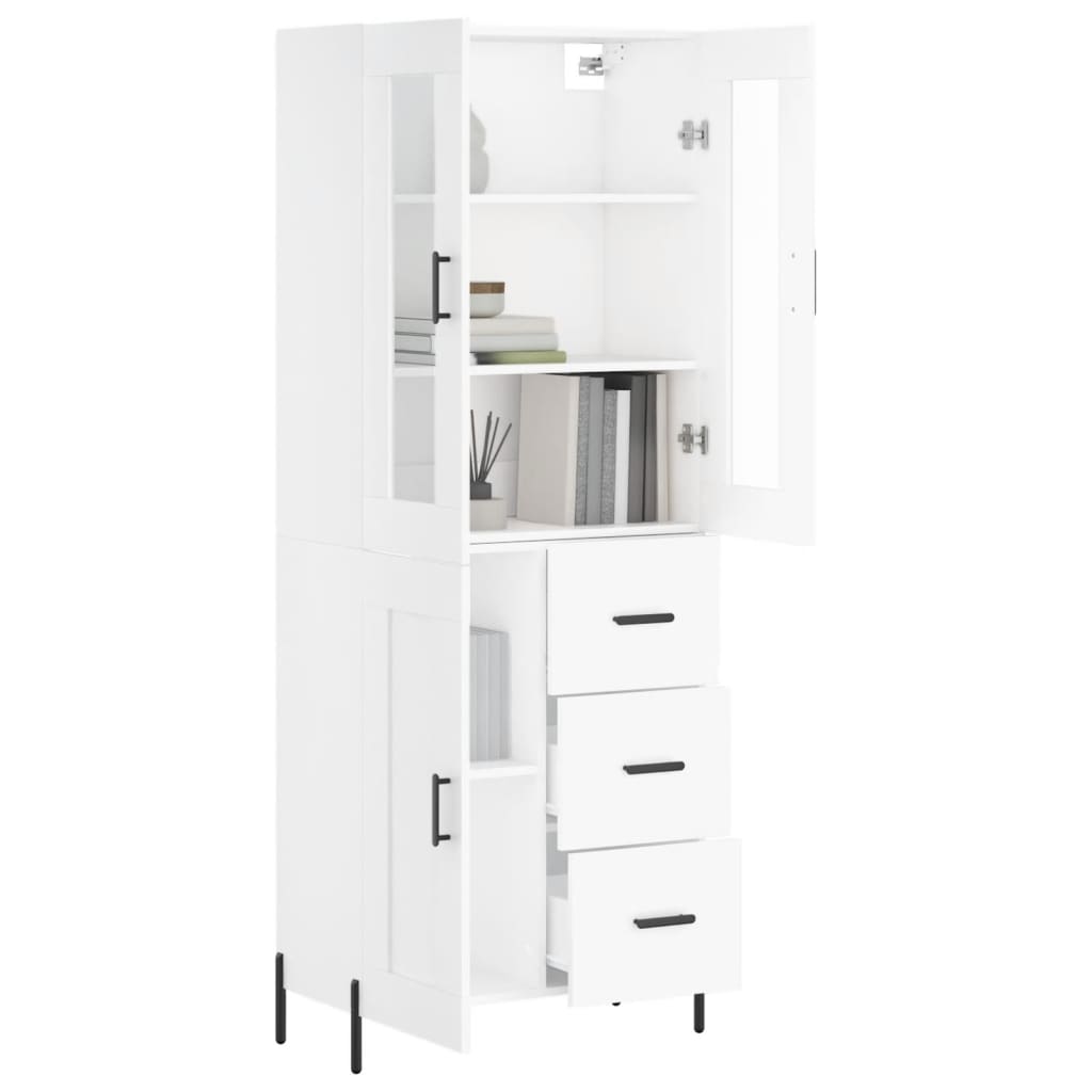 Image Buffet haut Blanc 69,5x34x180 cm Bois d'ingénierie | Xios Store SNC vidaXL Xios Store SNC