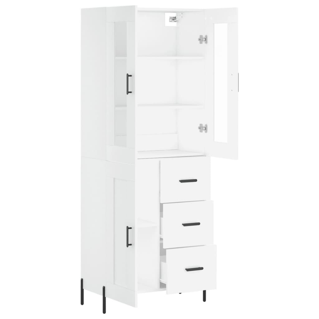 Image Buffet haut Blanc 69,5x34x180 cm Bois d'ingénierie | Xios Store SNC vidaXL Xios Store SNC