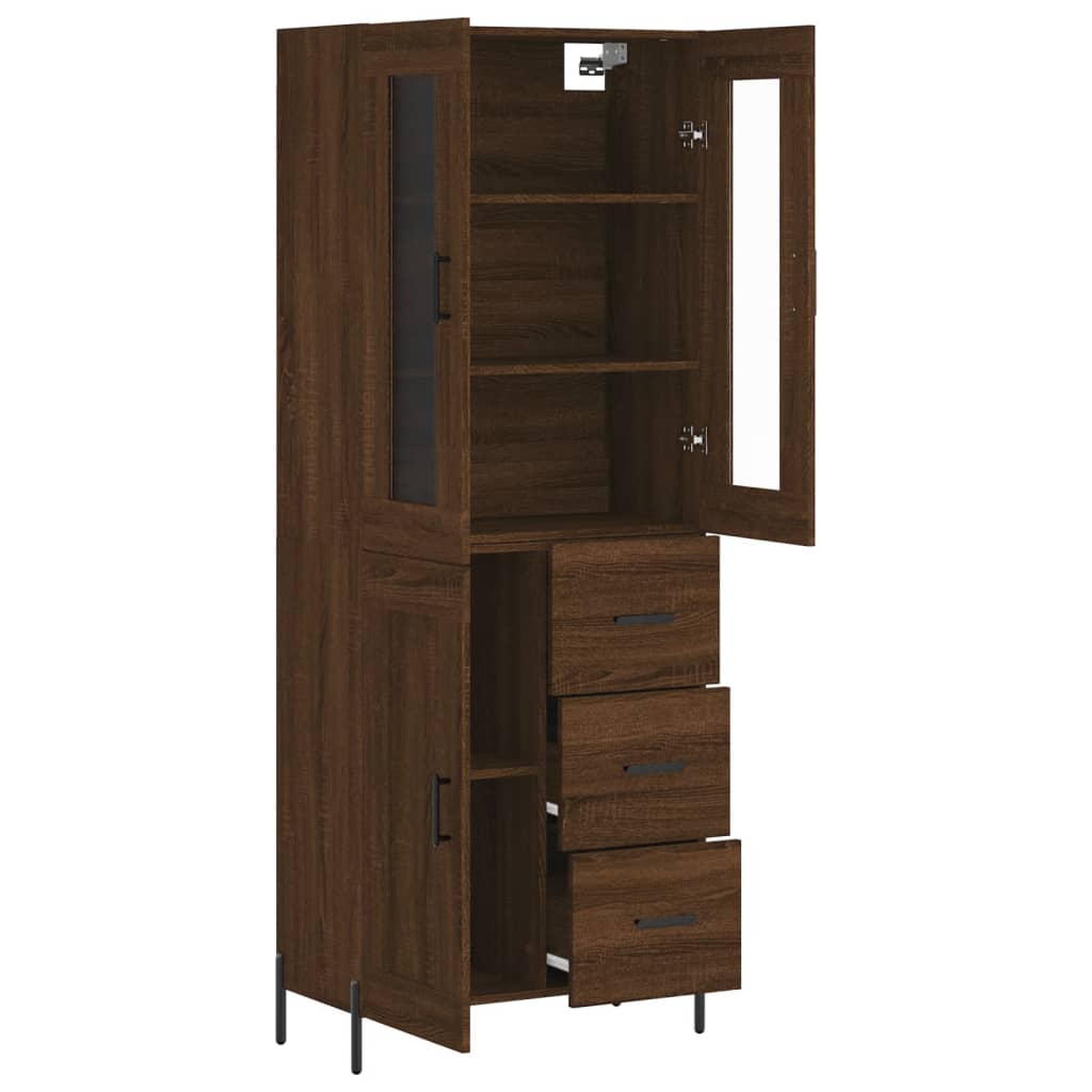 Image Buffet haut Chêne marron 69,5x34x180 cm Bois d'ingénierie | Xios Store SNC vidaXL Xios Store SNC