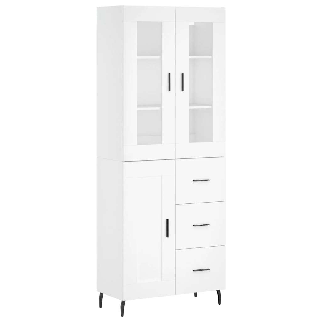 Image Buffet haut Blanc 69,5x34x180 cm Bois d'ingénierie | Xios Store SNC vidaXL Xios Store SNC