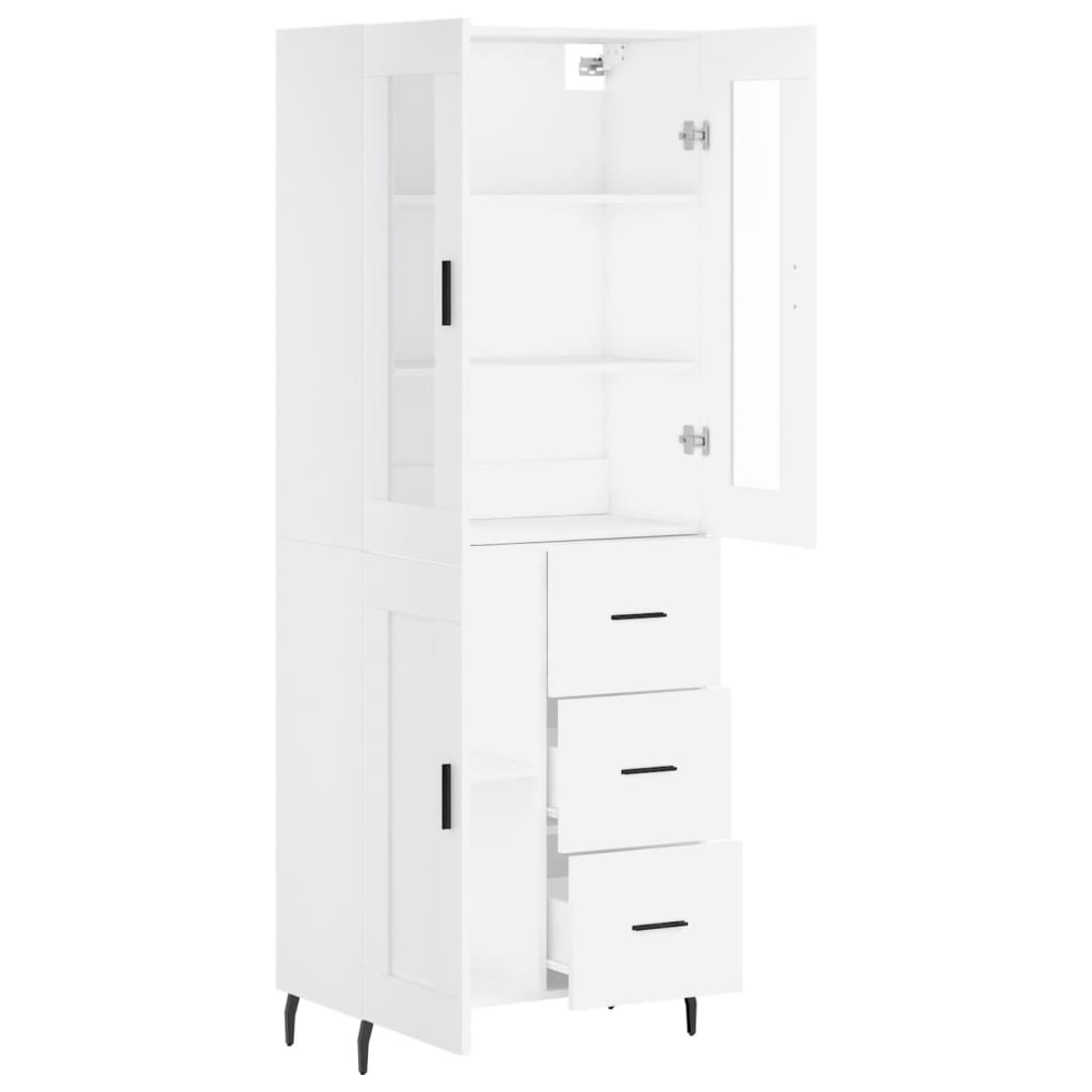 Image Buffet haut Blanc 69,5x34x180 cm Bois d'ingénierie | Xios Store SNC vidaXL Xios Store SNC