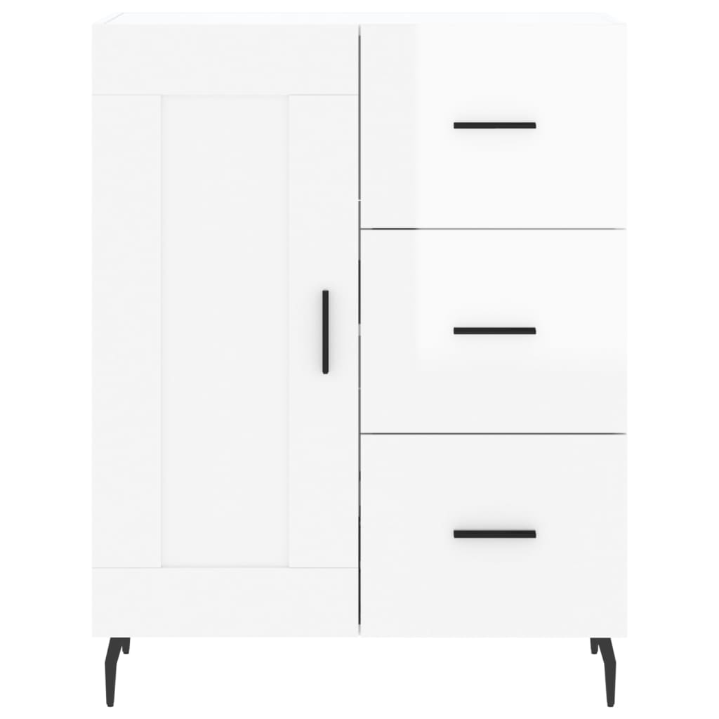 Image Buffet haut Blanc brillant 69,5x34x180 cm Bois d'ingénierie | Xios Store SNC vidaXL Xios Store SNC