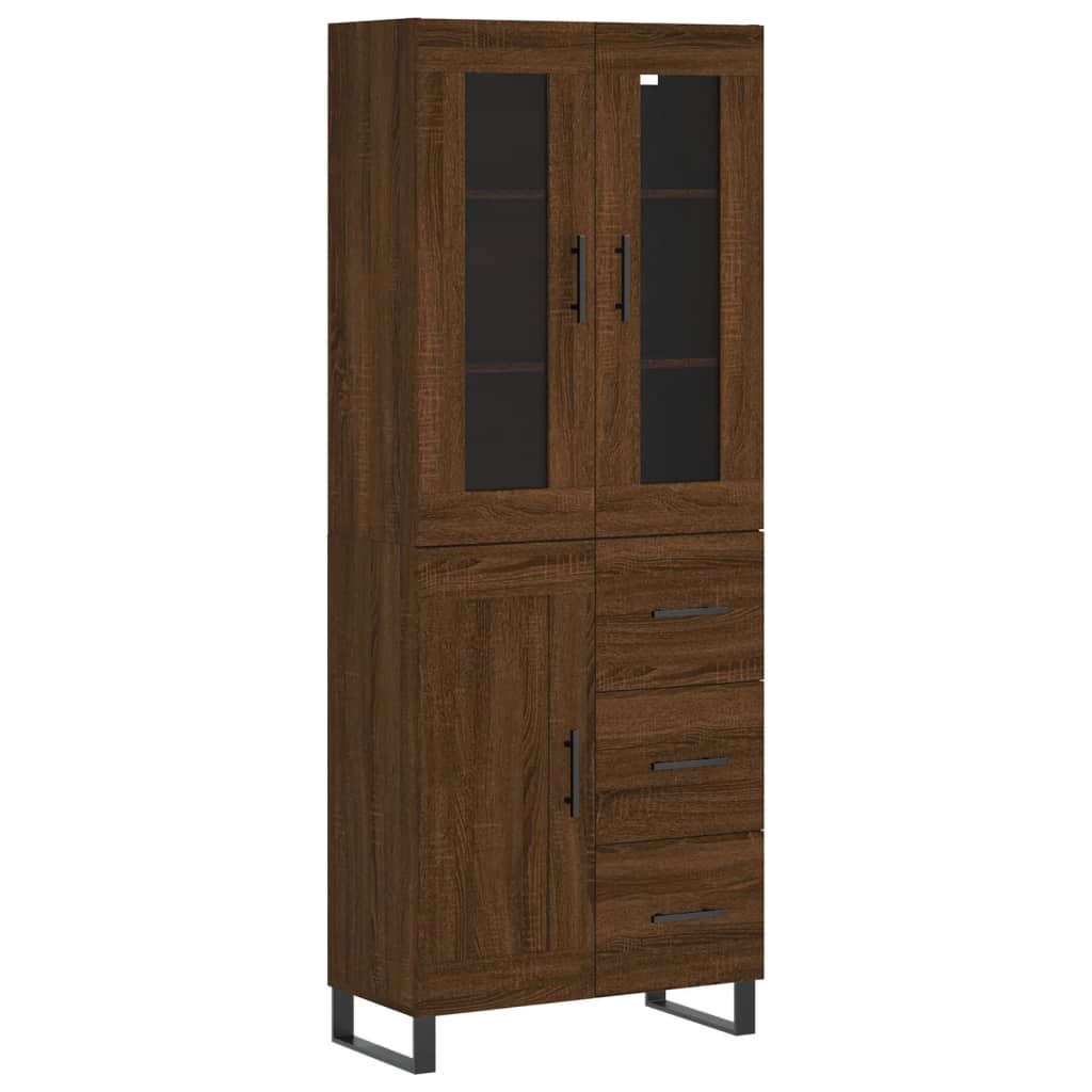 Image Buffet haut Chêne marron 69,5x34x180 cm Bois d'ingénierie | Xios Store SNC vidaXL Xios Store SNC