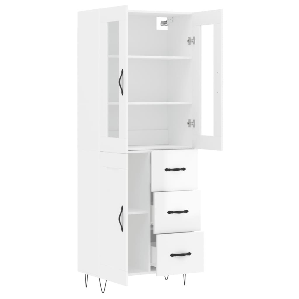 Image Buffet haut Blanc brillant 69,5x34x180 cm Bois d'ingénierie | Xios Store SNC vidaXL Xios Store SNC