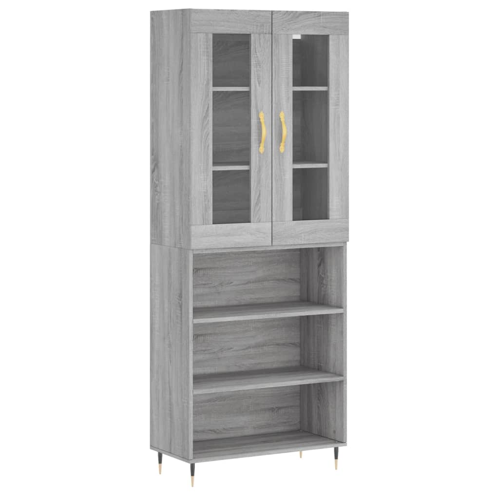 Image Buffet haut Sonoma gris 69,5x34x180 cm Bois d'ingénierie | Xios Store SNC vidaXL Xios Store SNC