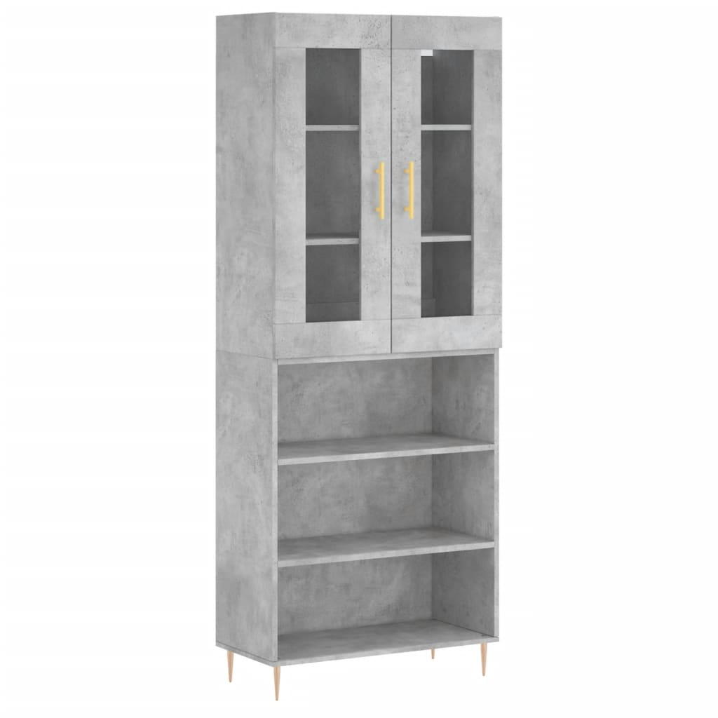 Image Buffet haut Gris béton 69,5x34x180 cm Bois d'ingénierie | Xios Store SNC vidaXL Xios Store SNC