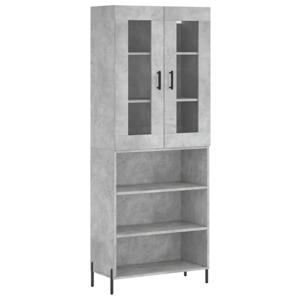 Image Buffet haut Gris béton 69,5x34x180 cm Bois d'ingénierie | Xios Store SNC vidaXL Xios Store SNC