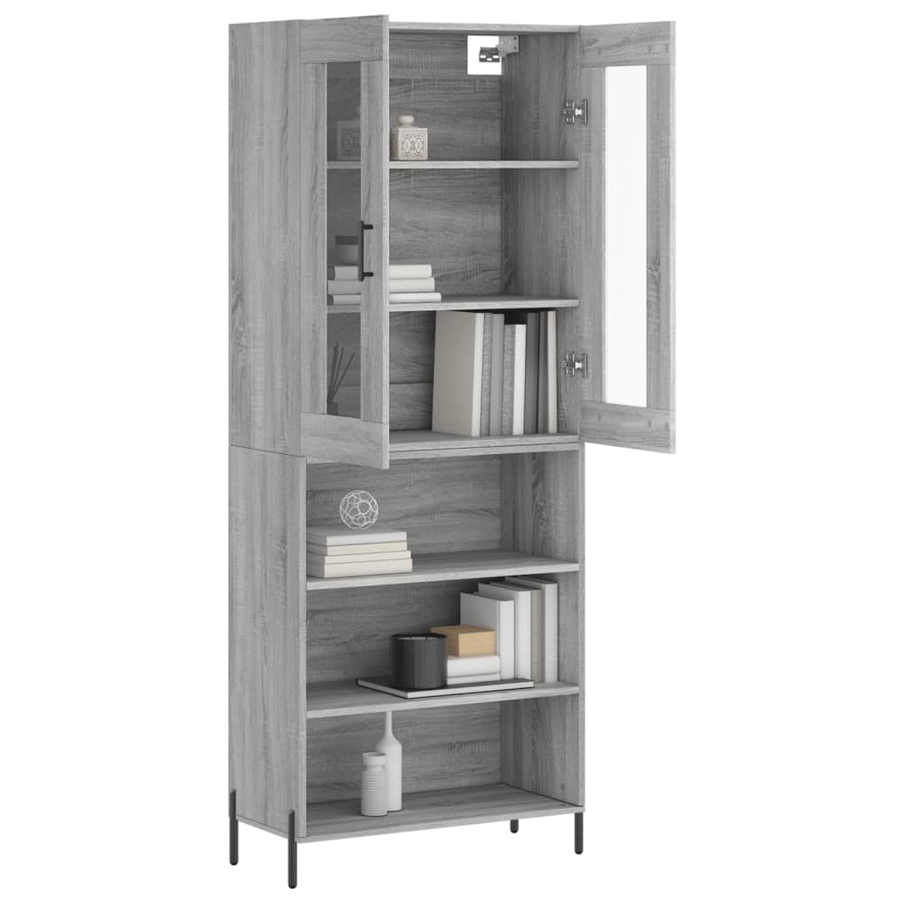 Image Buffet haut Sonoma gris 69,5x34x180 cm Bois d'ingénierie | Xios Store SNC vidaXL Xios Store SNC