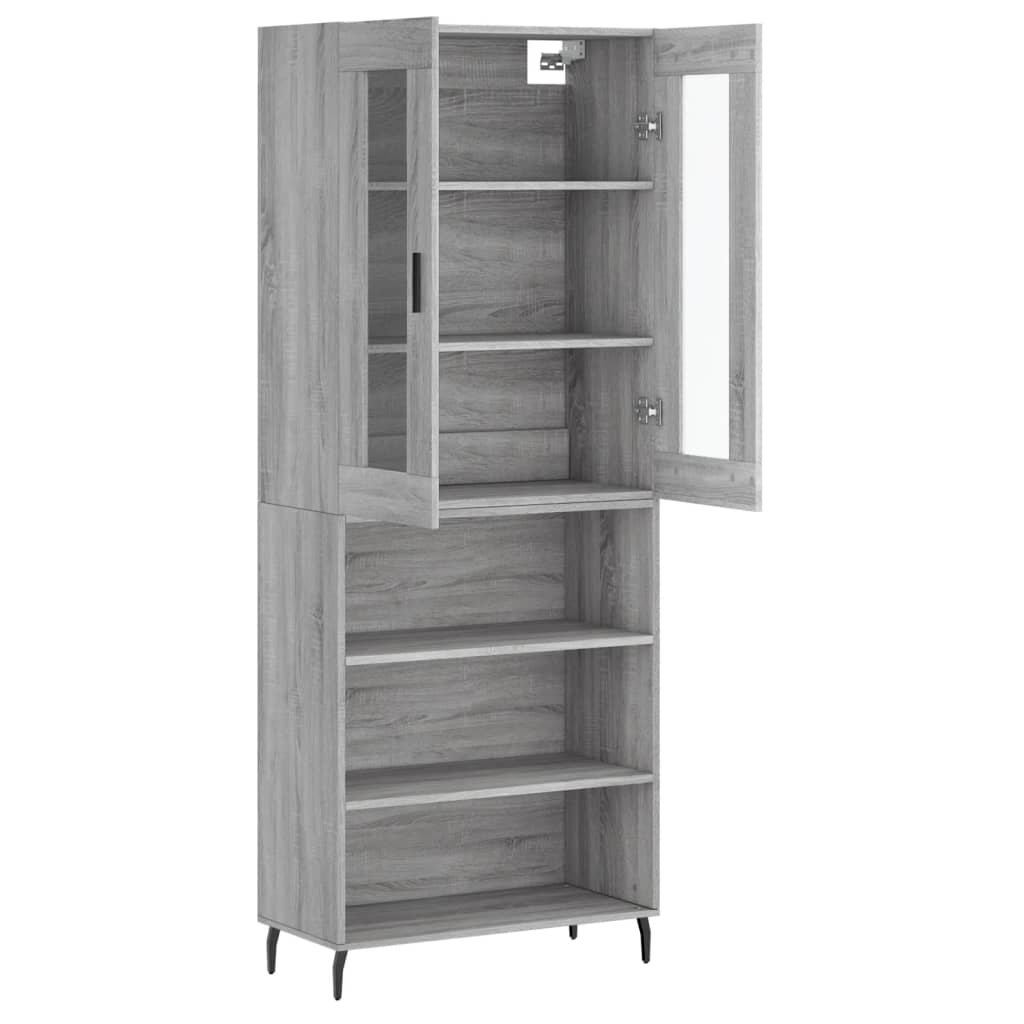 Image Buffet haut Sonoma gris 69,5x34x180 cm Bois d'ingénierie | Xios Store SNC vidaXL Xios Store SNC