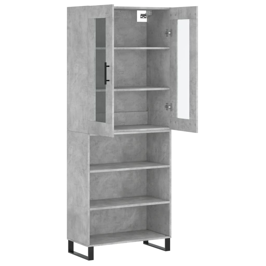 Image Buffet haut Gris béton 69,5x34x180 cm Bois d'ingénierie | Xios Store SNC vidaXL Xios Store SNC