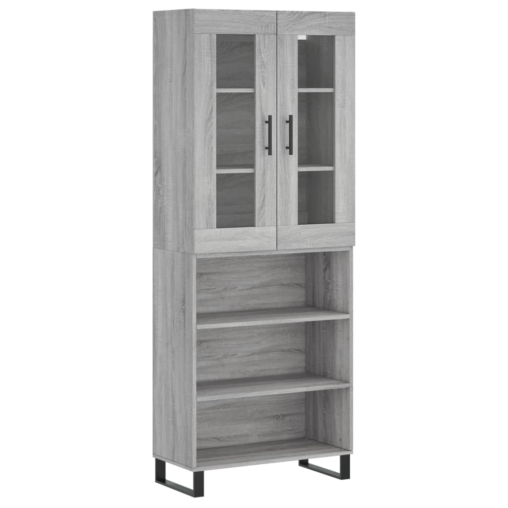 Image Buffet haut Sonoma gris 69,5x34x180 cm Bois d'ingénierie | Xios Store SNC vidaXL Xios Store SNC