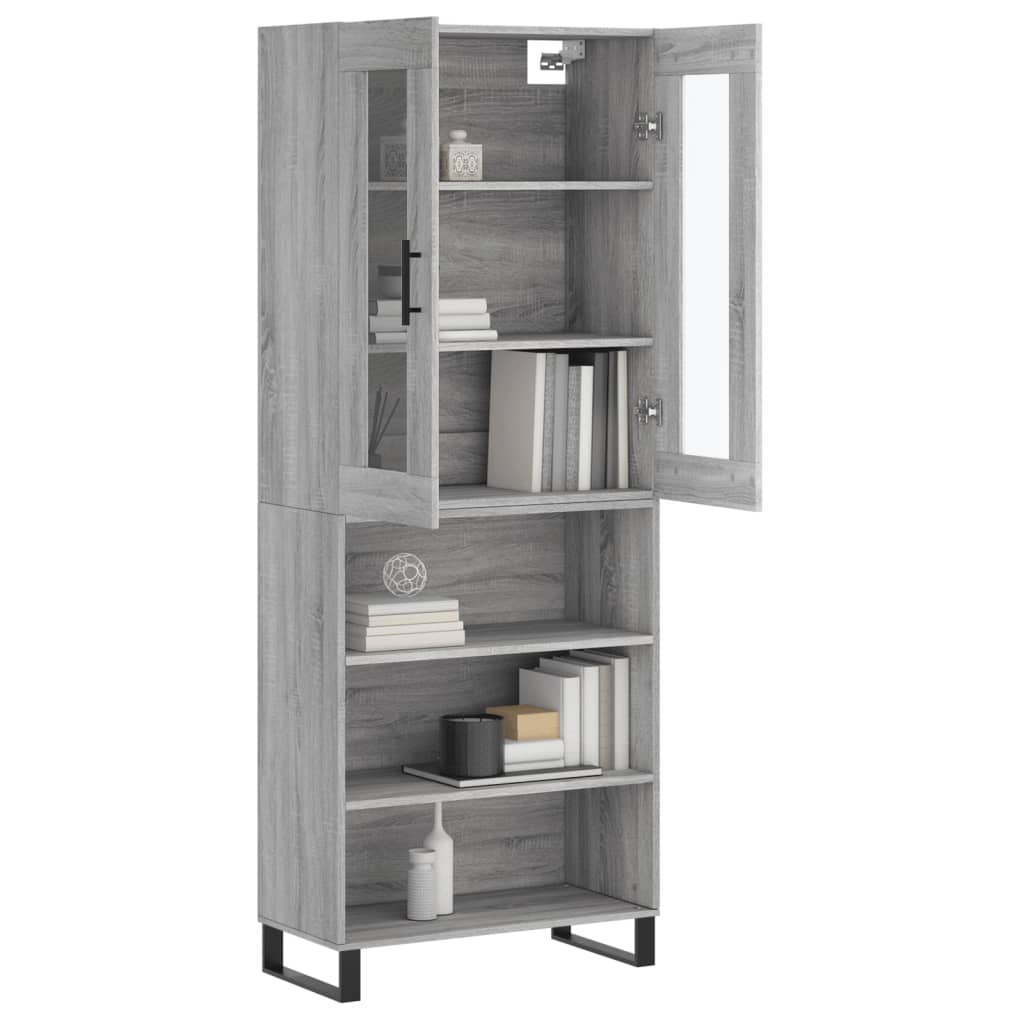 Image Buffet haut Sonoma gris 69,5x34x180 cm Bois d'ingénierie | Xios Store SNC vidaXL Xios Store SNC