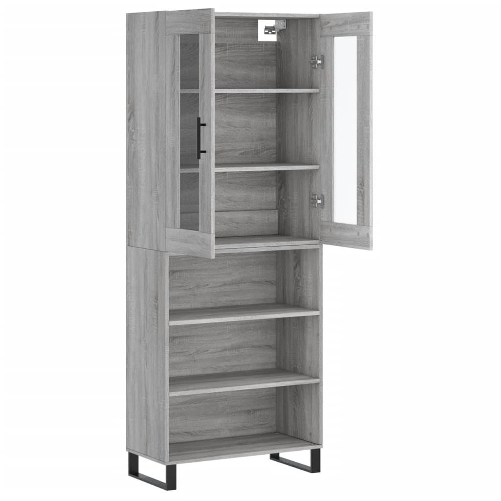 Image Buffet haut Sonoma gris 69,5x34x180 cm Bois d'ingénierie | Xios Store SNC vidaXL Xios Store SNC