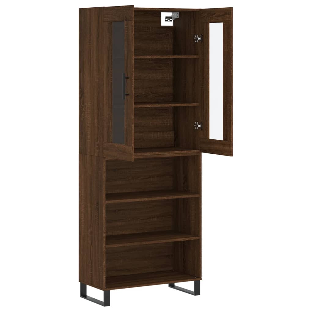 Image Buffet haut Chêne marron 69,5x34x180 cm Bois d'ingénierie | Xios Store SNC vidaXL Xios Store SNC