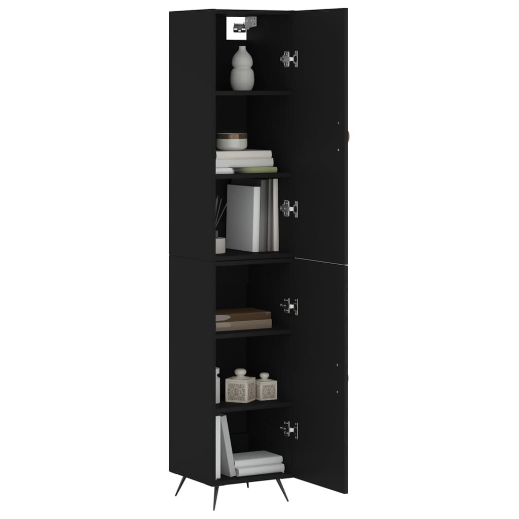 Image Buffet haut Noir 34,5x34x180 cm Bois d'ingénierie | Xios Store SNC vidaXL Xios Store SNC