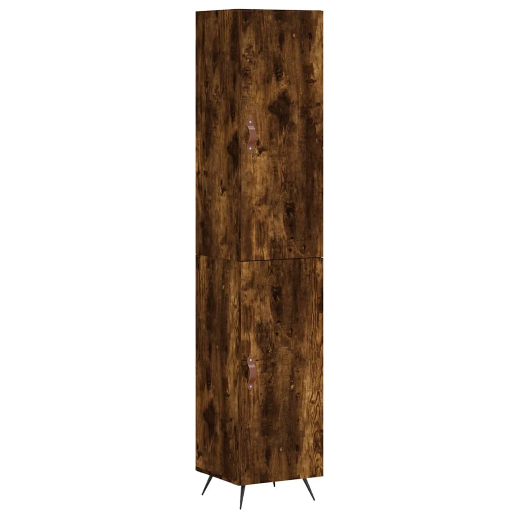 Image Buffet haut Chêne fumé 34,5x34x180 cm Bois d'ingénierie | Xios Store SNC vidaXL Xios Store SNC