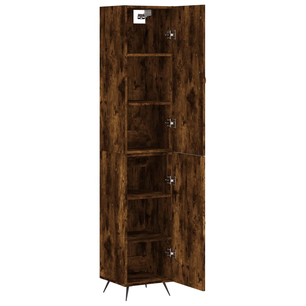 Image Buffet haut Chêne fumé 34,5x34x180 cm Bois d'ingénierie | Xios Store SNC vidaXL Xios Store SNC