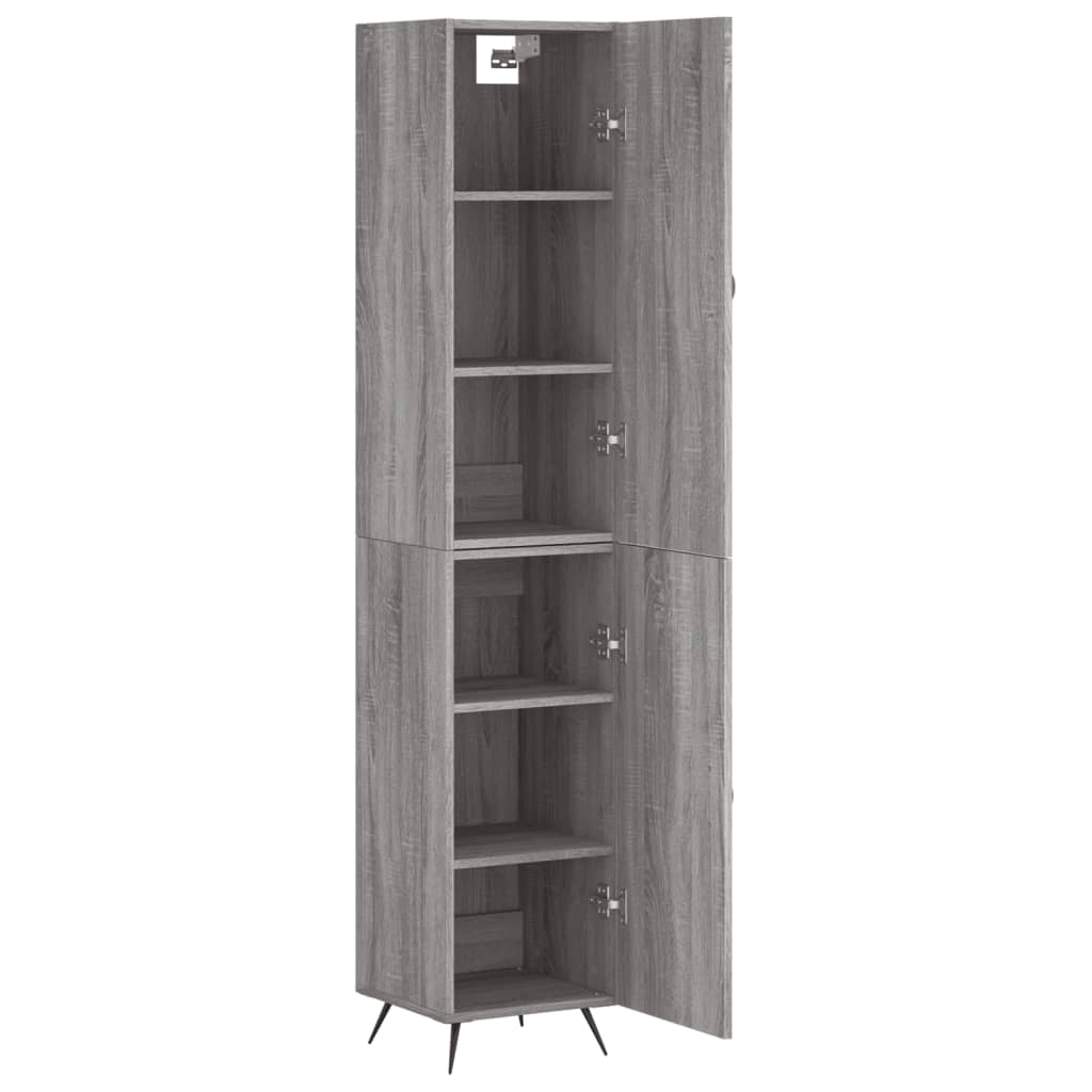 Image Buffet haut Sonoma gris 34,5x34x180 cm Bois d'ingénierie | Xios Store SNC vidaXL Xios Store SNC