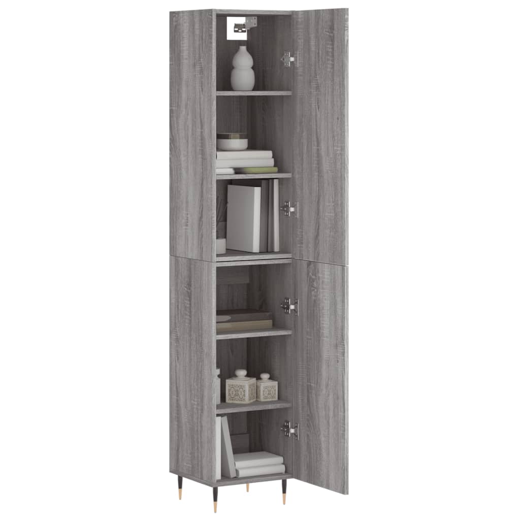 Image Buffet haut Sonoma gris 34,5x34x180 cm Bois d'ingénierie | Xios Store SNC vidaXL Xios Store SNC