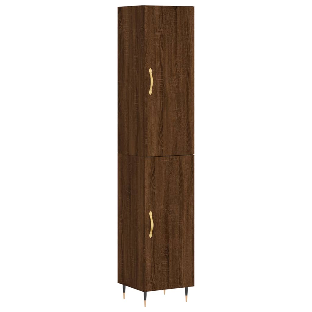 Image Buffet haut Chêne marron 34,5x34x180 cm Bois d'ingénierie | Xios Store SNC vidaXL Xios Store SNC