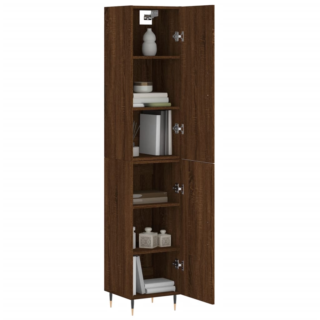 Image Buffet haut Chêne marron 34,5x34x180 cm Bois d'ingénierie | Xios Store SNC vidaXL Xios Store SNC