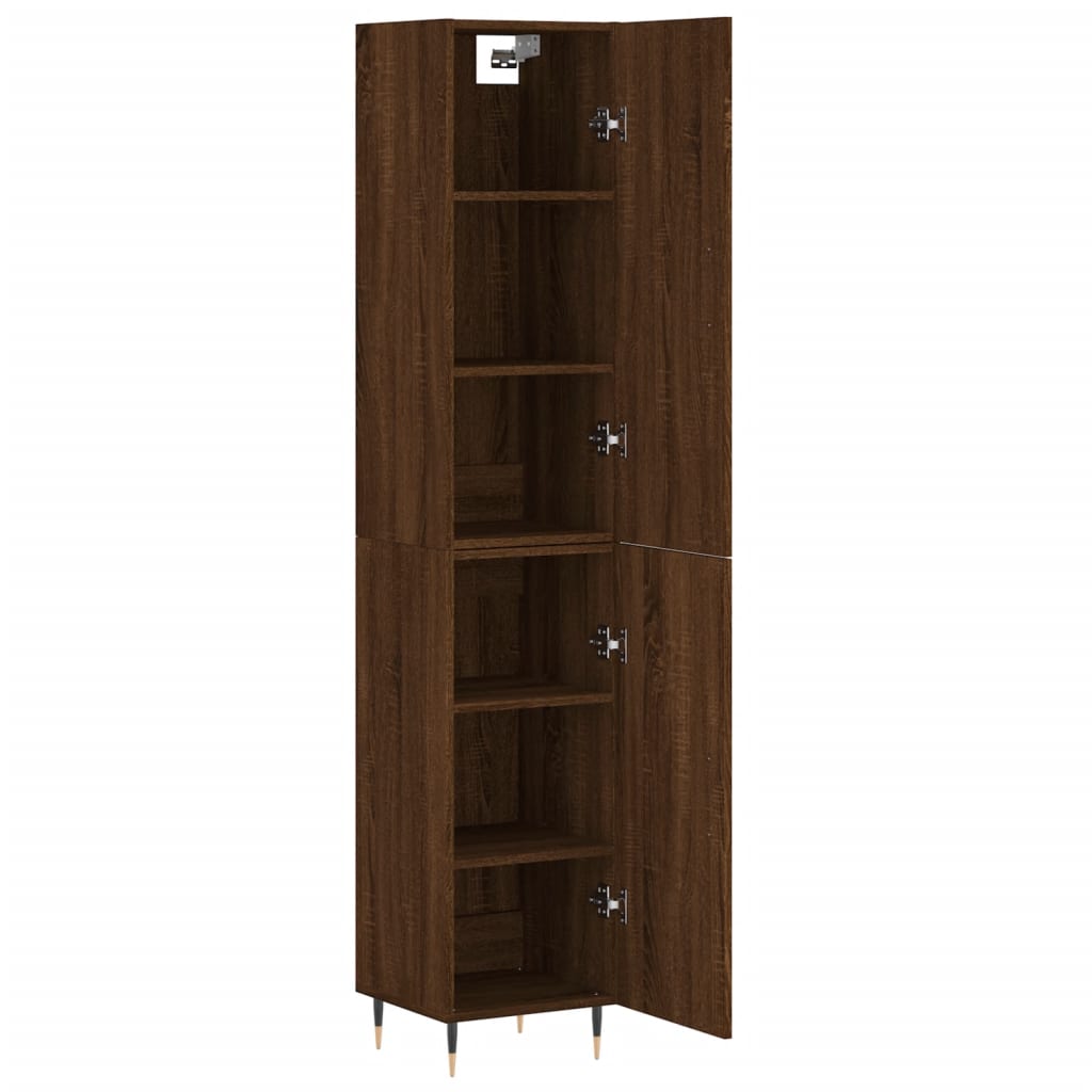 Image Buffet haut Chêne marron 34,5x34x180 cm Bois d'ingénierie | Xios Store SNC vidaXL Xios Store SNC