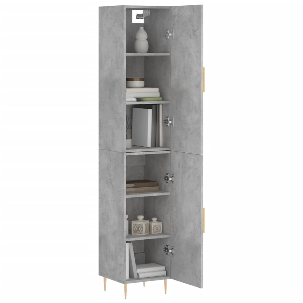 Image Buffet haut Gris béton 34,5x34x180 cm Bois d'ingénierie | Xios Store SNC vidaXL Xios Store SNC