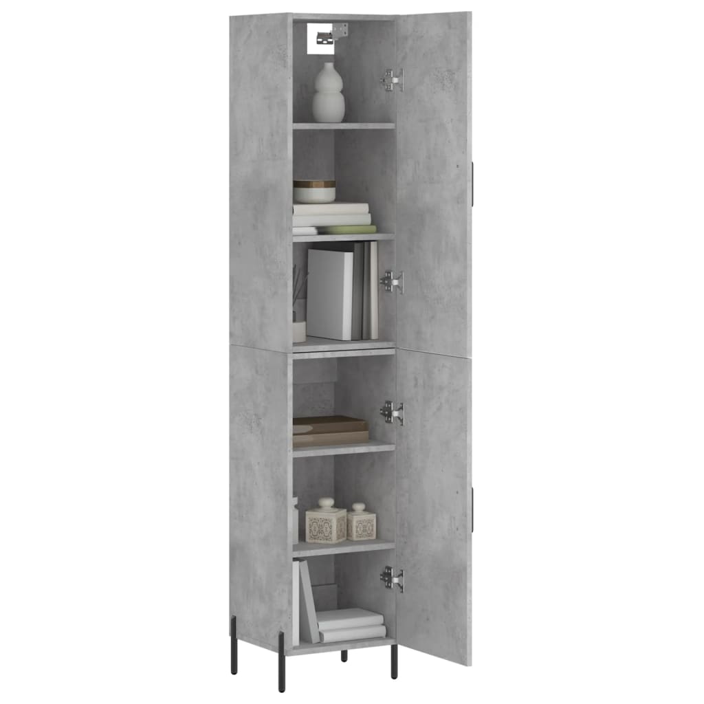 Image Buffet haut Gris béton 34,5x34x180 cm Bois d'ingénierie | Xios Store SNC vidaXL Xios Store SNC