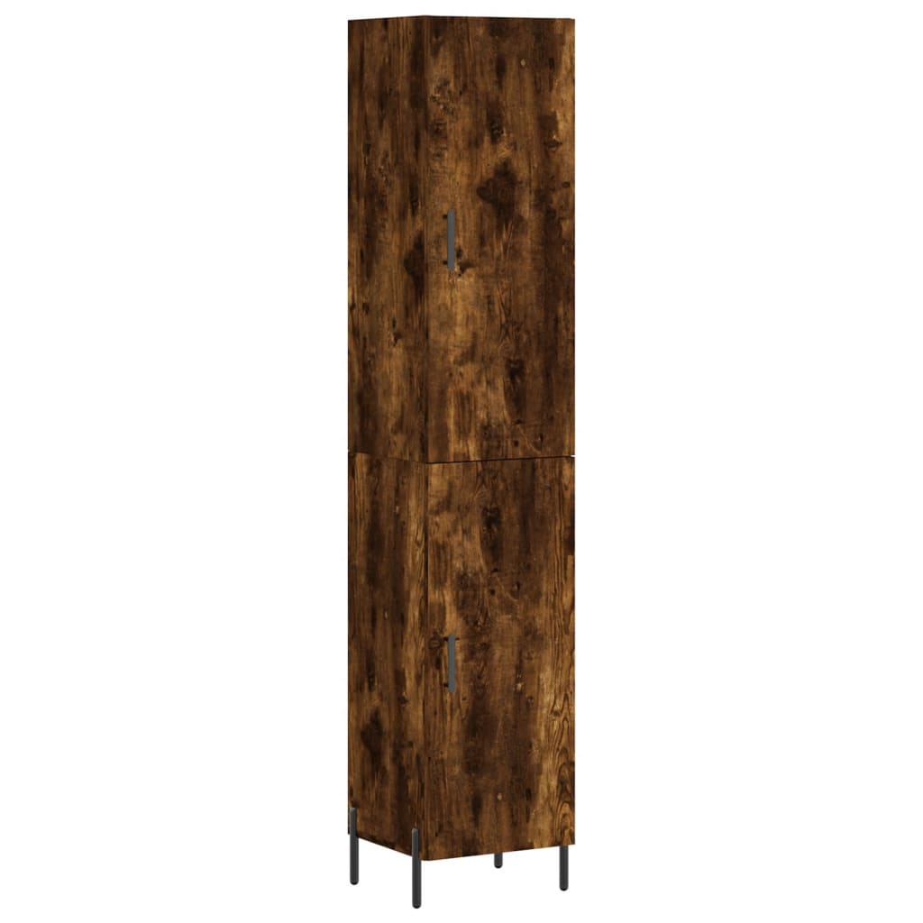 Image Buffet haut Chêne fumé 34,5x34x180 cm Bois d'ingénierie | Xios Store SNC vidaXL Xios Store SNC