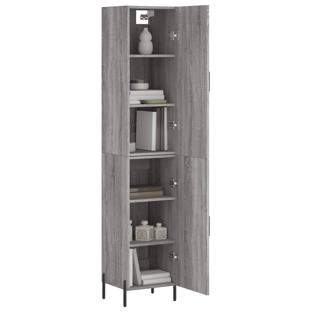 Image Buffet haut Sonoma gris 34,5x34x180 cm Bois d'ingénierie | Xios Store SNC vidaXL Xios Store SNC