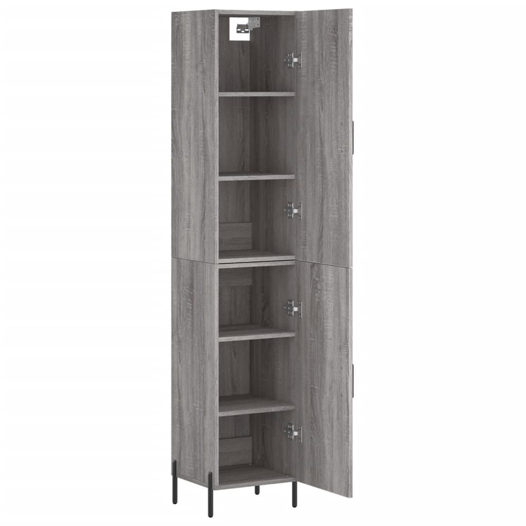 Image Buffet haut Sonoma gris 34,5x34x180 cm Bois d'ingénierie | Xios Store SNC vidaXL Xios Store SNC