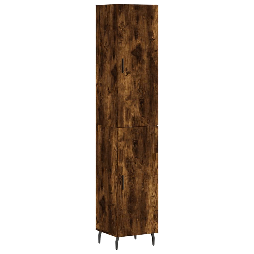 Image Buffet haut Chêne fumé 34,5x34x180 cm Bois d'ingénierie | Xios Store SNC vidaXL Xios Store SNC