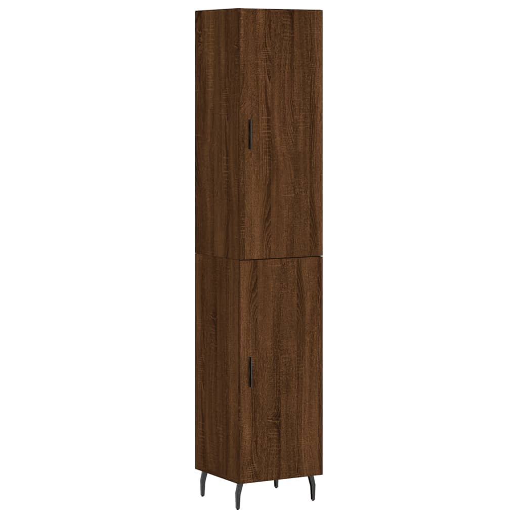 Image Buffet haut Chêne marron 34,5x34x180 cm Bois d'ingénierie | Xios Store SNC vidaXL Xios Store SNC