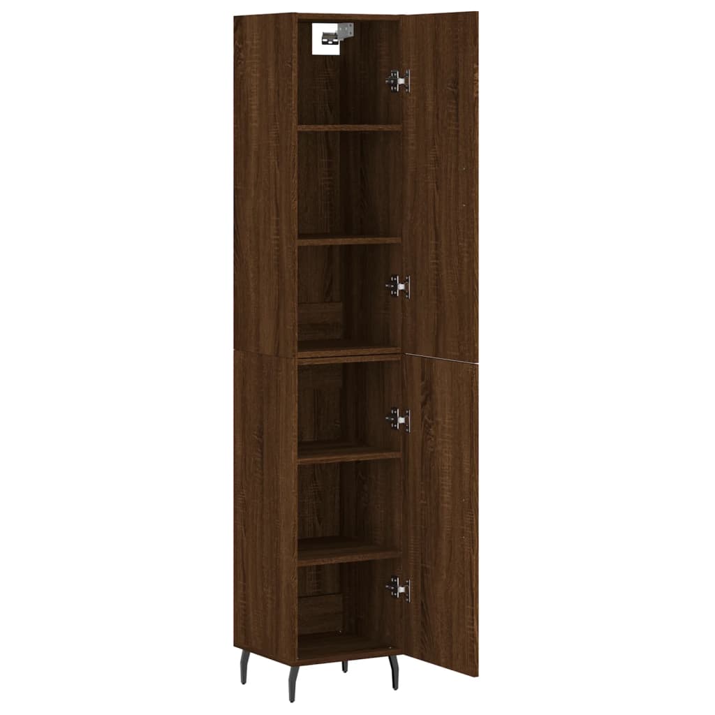 Image Buffet haut Chêne marron 34,5x34x180 cm Bois d'ingénierie | Xios Store SNC vidaXL Xios Store SNC