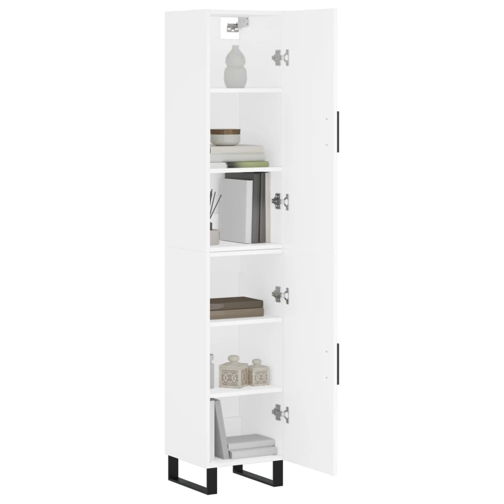 Image Buffet haut Blanc 34,5x34x180 cm Bois d'ingénierie | Xios Store SNC vidaXL Xios Store SNC