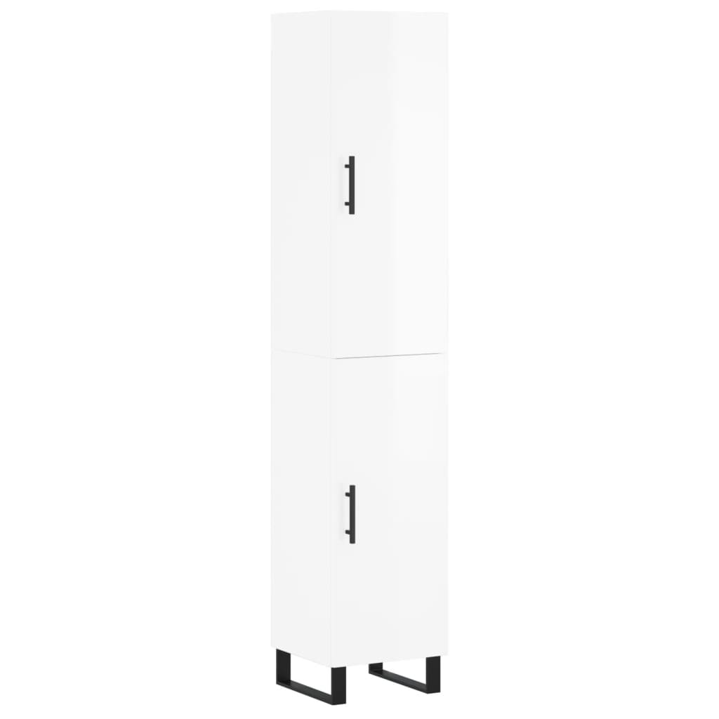 Image Buffet haut Blanc brillant 34,5x34x180 cm Bois d'ingénierie | Xios Store SNC vidaXL Xios Store SNC