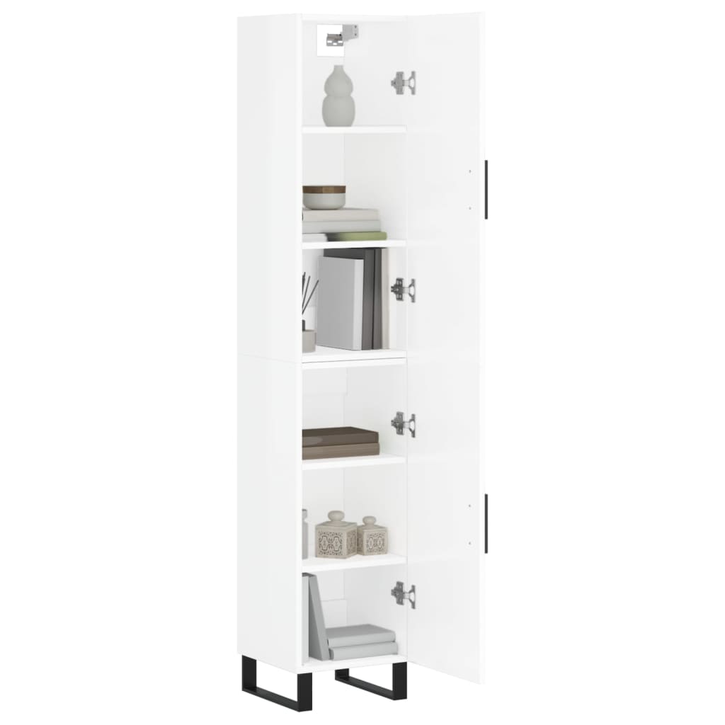 Image Buffet haut Blanc brillant 34,5x34x180 cm Bois d'ingénierie | Xios Store SNC vidaXL Xios Store SNC