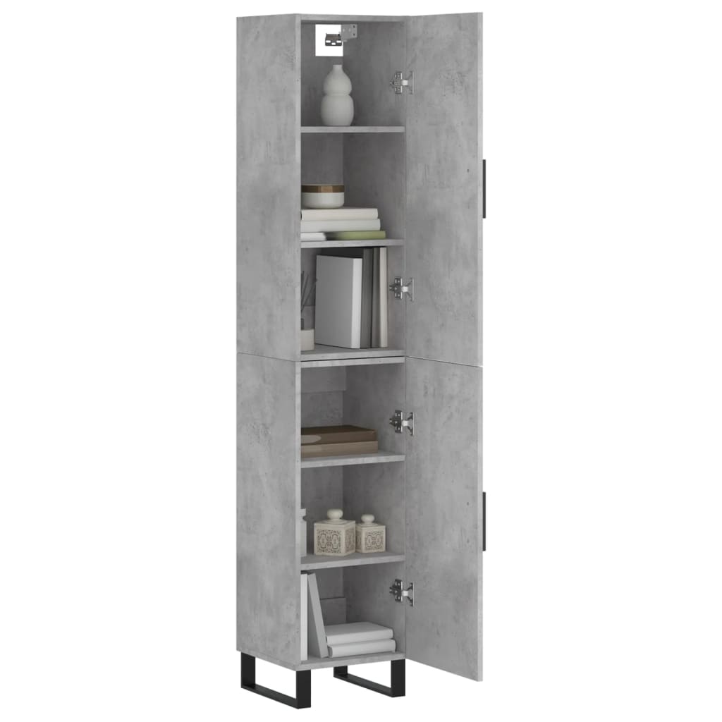 Image Buffet haut Gris béton 34,5x34x180 cm Bois d'ingénierie | Xios Store SNC vidaXL Xios Store SNC